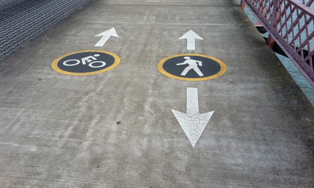 Cyclist and walk lane