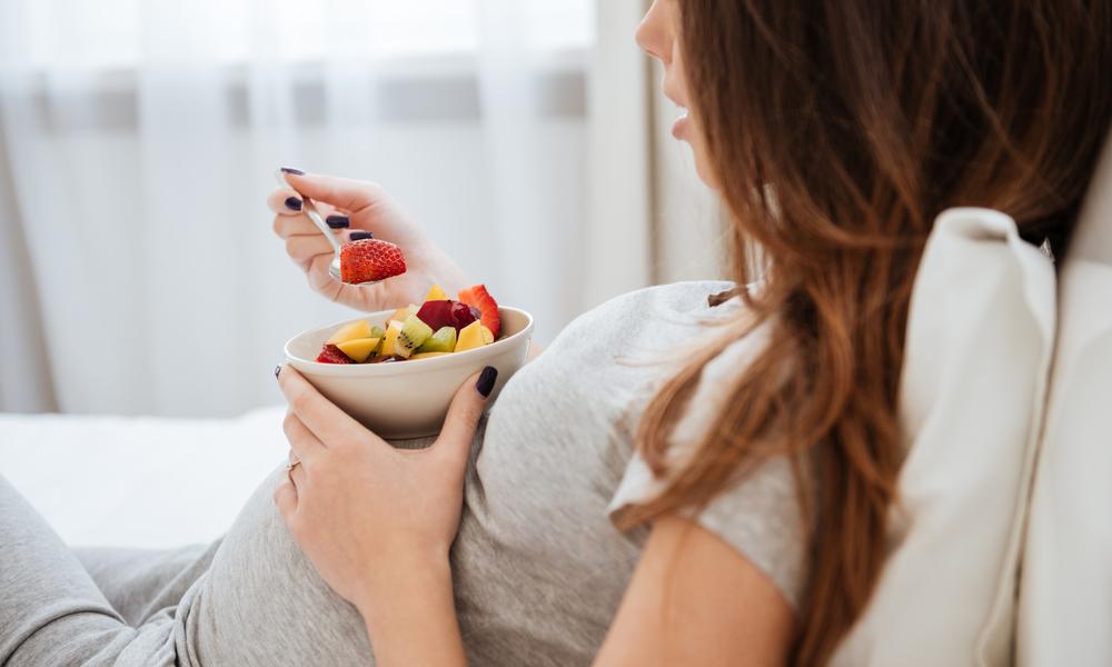 Pregnant lady eating