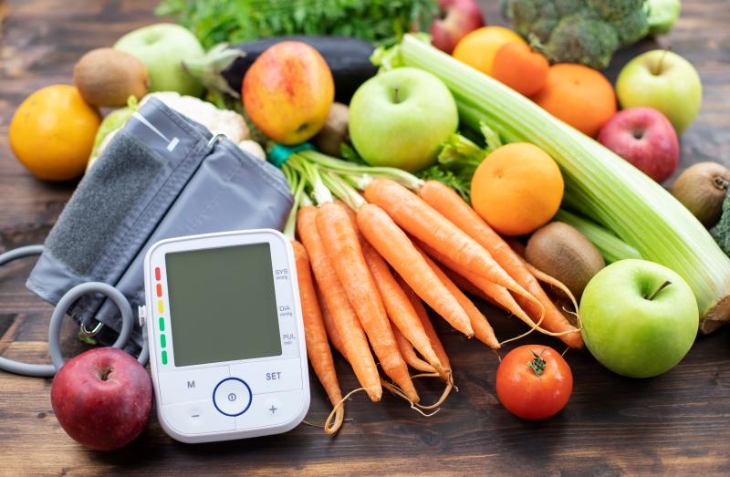Blood pressure monitor in healthy food