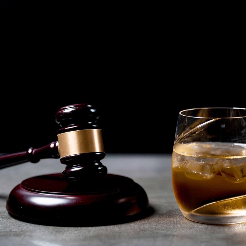 Gavel and drink